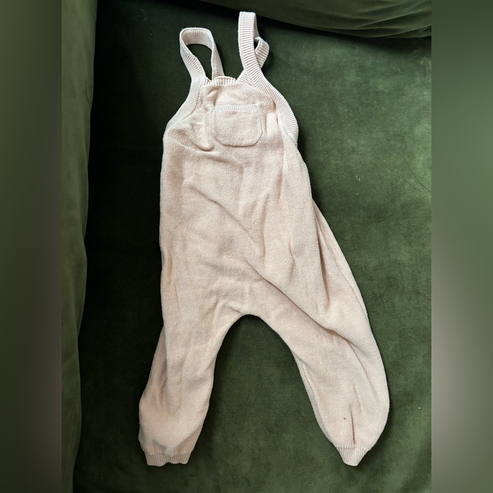 Quincy Mae baby girl knit overalls